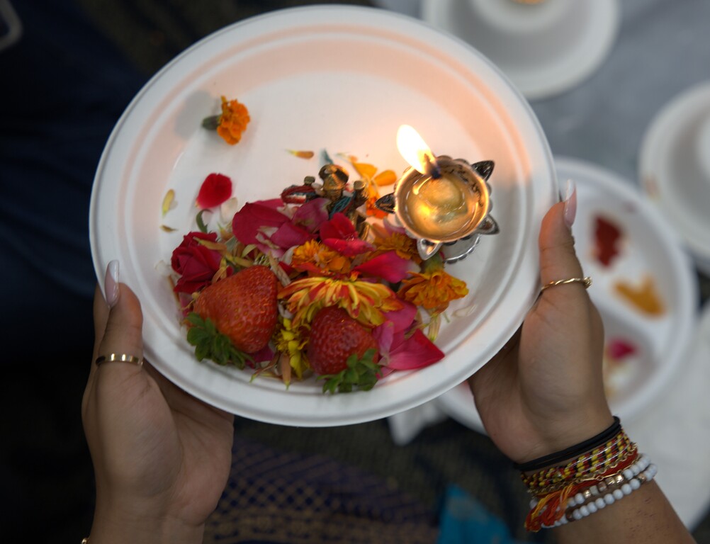 Devotees celebrating Diwali
